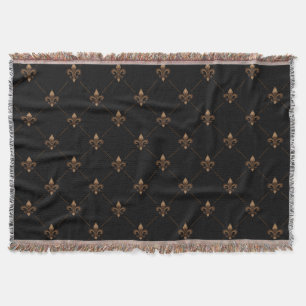 Couverture Le Black Gold Fleur De Lis Élégant Motif De Luxe