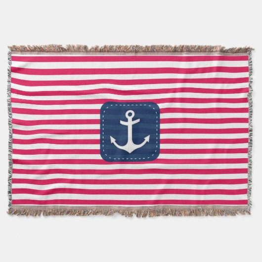 Couverture Le blanc rouge nautique barre l'Ancre de bannière (Devant)