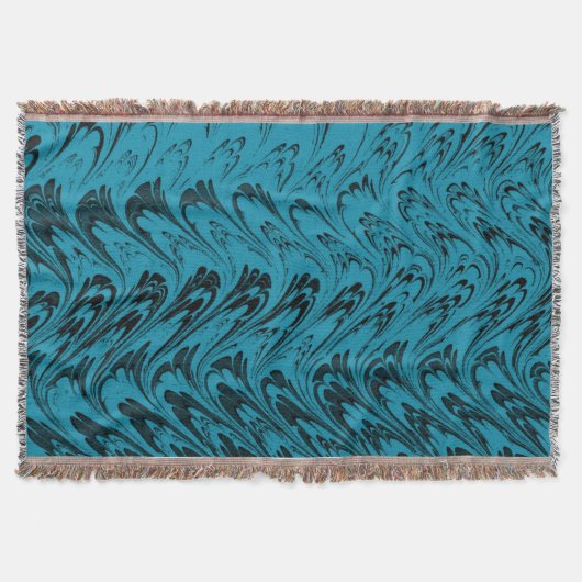 Couverture Le cru tourbillonne Afghan turquoise de paon de (Devant)