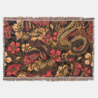 Couverture Le dragon japonais koi motif.