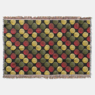 Couverture Le griffonnage Ikat entoure rouge, vert, or