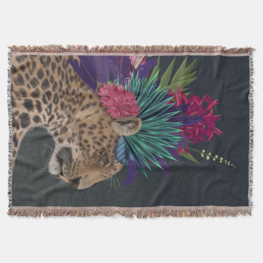 Couverture Leopard avec tête tropicale (Devant)