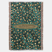 Couverture Leopard Tropical Gold Green (devant Vertical)