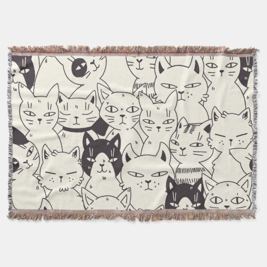 Couverture Les chats dessinés à la main gribouillent un motif (Devant)