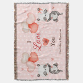 Couverture Les mignons Pandas Amour Coeur Rouge Ballons Saint (devant Vertical)