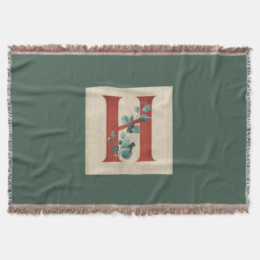 Couverture LETTRE H EN BOIS rustique ET Eucalyptus (Devant)