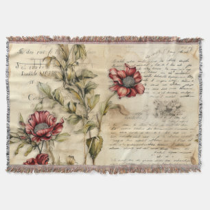 Couverture Lettre vintage d'amour parchemin avec fleurs (1)