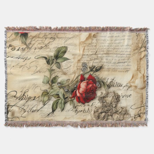 Couverture Lettre vintage d'amour parchemin avec fleurs (9) (Devant)