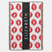 Couverture Lèvres Rouges, Rouge, Motif Des Lèvres, Votre Nom (devant Vertical)
