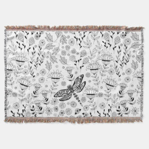 Couverture libellule et fleurs