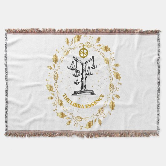 Couverture Libra Zodiaque Luxe Esthétique Étoiles Art (Devant)