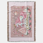 Couverture Licorne Merveilleux Noël Rose (devant Vertical)