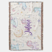 Couverture Licorne Nom Personnalisé (devant Vertical)