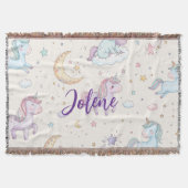 Couverture Licorne Nom Personnalisé (Devant)