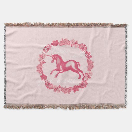 Couverture Licorne rose et fleurs (Devant)