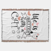 Couverture Life is Better With a Cat quote slogan (Devant)