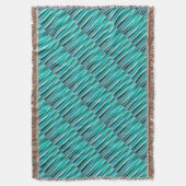 Couverture Lignes rayées motif de turquoise et d'océan cyan (devant Vertical)