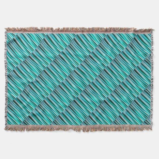 Couverture Lignes rayées motif de turquoise et d'océan cyan (Devant)