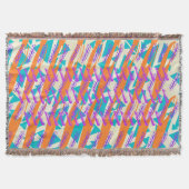 Couverture Lignes turquoise pourpre et orange Shevron (Devant)