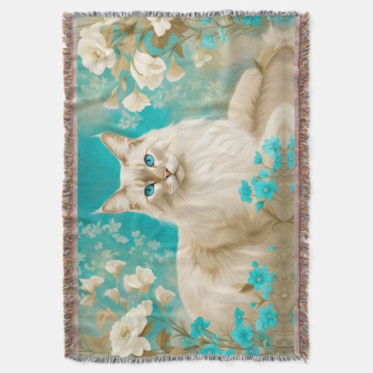 Couverture Lilac Lynx Point Siamese Portrait Art (devant Vertical)