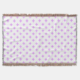 Couverture Lilac polka croise sur blanc