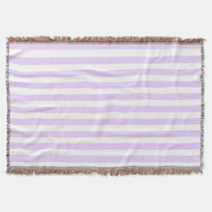 Couverture Lilac violet et blanc bonbons rayures