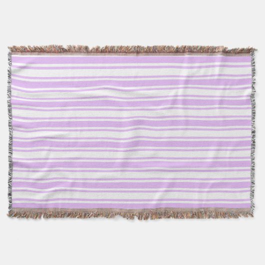 Couverture Lilac violet et blanc bonbons rayures (Devant)