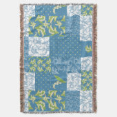 Couverture Lily-of-the-Valley Faux Patchwork bleu (devant Vertical)
