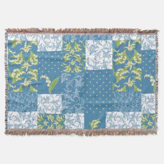 Couverture Lily-of-the-Valley Faux Patchwork bleu (Devant)