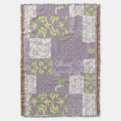 Couverture Lily-of-the-Valley Faux Patchwork Mauve (devant Vertical)