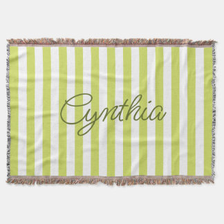 Couverture Lime Pâle Moderne Rayure Personnalisée