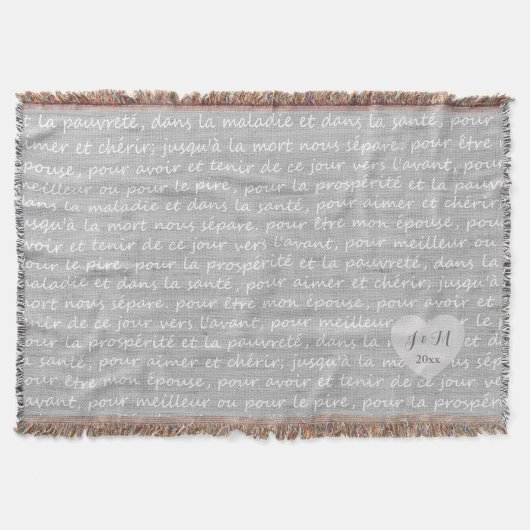 Couverture Lin gris Burlap Regarder avec les Vows Mariages fr (Devant)