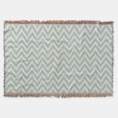 Couverture Linge rustique Beige et bleu Chevron (Devant)
