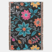 Couverture Linoprint coloré motif floral (devant Vertical)