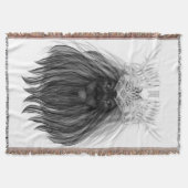 Couverture Lion noir avec couronne Antlers et monogramme (Devant)