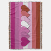 Couverture Lipstick lesbian pride flag with hearts throw blan (devant Vertical)