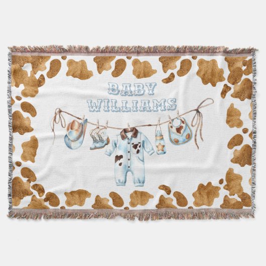 Couverture Little Cowboy Clothesline WildWest Boy Baby shower (Devant)