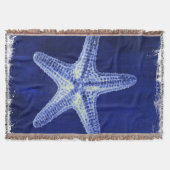 Couverture littoral chic plage rustique nautique bleu étoile (Devant)