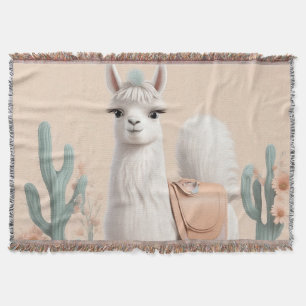 Couverture Llama à selle dans le désert