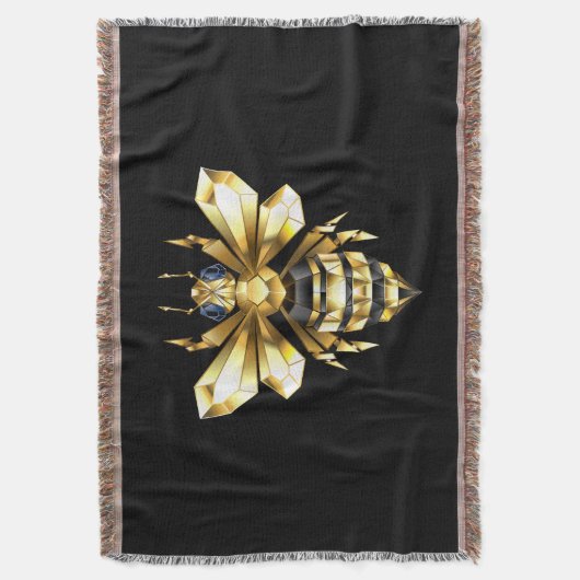 Couverture Logo Faux Gold Foil Bee Polygonal sur Noir (devant Vertical)