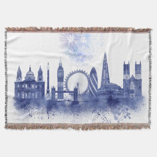 Couverture Londres Skyline - Aquarelle bleue (Devant)