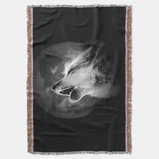 Couverture Loup et lune de Howling noir et blanc (devant Vertical)