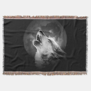 Couverture Loup et lune de Howling noir et blanc