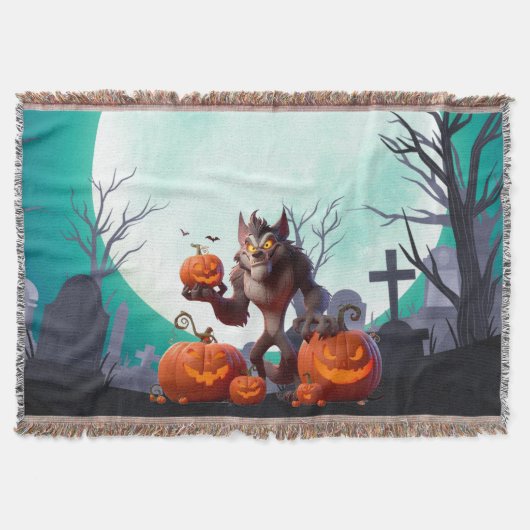 Couverture loup-garou et citrouilles d'Halloween (Devant)