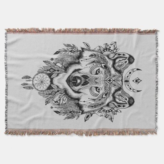 Couverture Loup tribal indien (Devant)