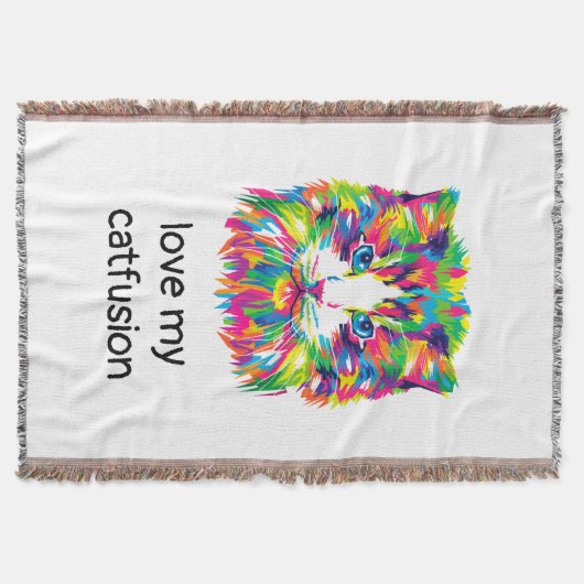 Couverture Love My Catfusion Chat Fleece Jeter Blanket (Devant)