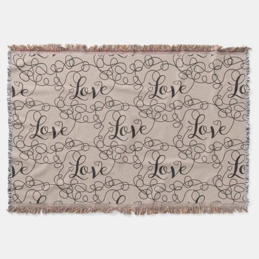Couverture LOVE noir sans couture motif avec LINES (Devant)