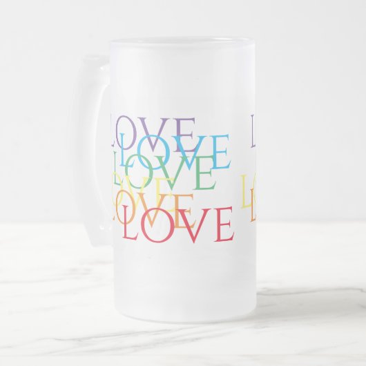 COUVERTURE LOVE Tall Frosted Glass Mug (Devant gauche)