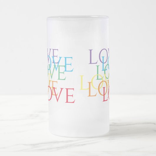 COUVERTURE LOVE Tall Frosted Glass Mug (Centre)