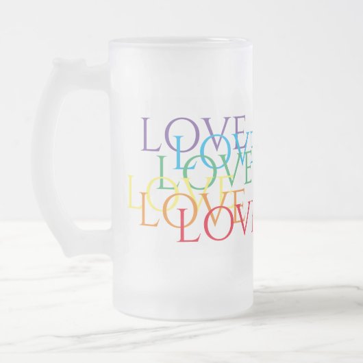 COUVERTURE LOVE Tall Frosted Glass Mug (Gauche)